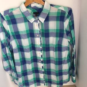 Talbots Classic Cotton Shirt - Plaid
